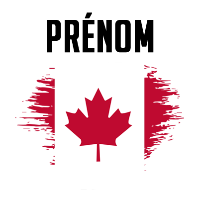 Drapeau effet pinceau Canada, parfait pour les accessoires de bébé. Disponible sur bebe-prenom.com.