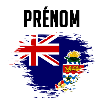 Drapeau effet pinceau Îles Caïmans, idéal pour personnaliser les accessoires de bébé sur bebe-prenom.com.