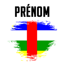 Drapeau effet pinceau République centrafricaine, idéal pour personnaliser les accessoires de bébé sur bebe-prenom.com.