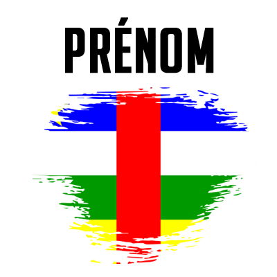 Drapeau effet pinceau République centrafricaine, idéal pour personnaliser les accessoires de bébé sur bebe-prenom.com.