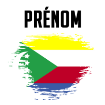 Drapeau effet pinceau Comores pour accessoires bébé, créant une touche colorée et originale sur vos articles préférés.