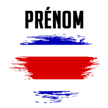 Drapeau effet pinceau Costa Rica, parfait pour personnaliser les accessoires de votre bébé sur bebe-prenom.com.