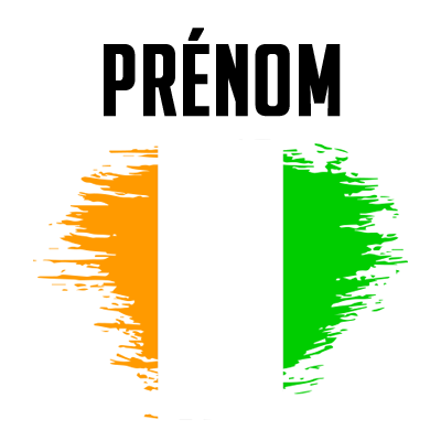 Drapeau effet pinceau Côte d\'Ivoire, un accessoire coloré pour la chambre de bébé sur bebe-prenom.com.