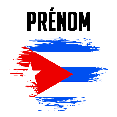 Drapeau effet pinceau Cuba, un design unique pour personnaliser les articles de bébé avec style. Découvrez-le sur bebe-prenom.co