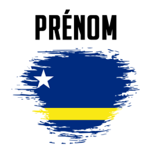 Drapeau effet pinceau Curacao, un design coloré pour les accessoires de votre bébé. Idéal pour personnaliser tétines et vêtement