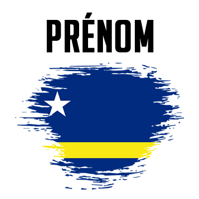Drapeau effet pinceau Curacao, un design coloré pour les accessoires de votre bébé. Idéal pour personnaliser tétines et vêtement