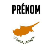 Drapeau effet pinceau Chypre, idéal pour personnaliser les accessoires de bébé sur bebe-prenom.com.