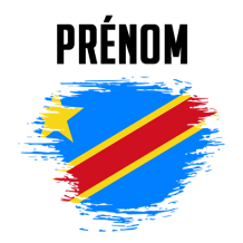 Drapeau effet pinceau République Démocratique du Congo pour personnaliser les accessoires de votre bébé sur bebe-prenom.com.
