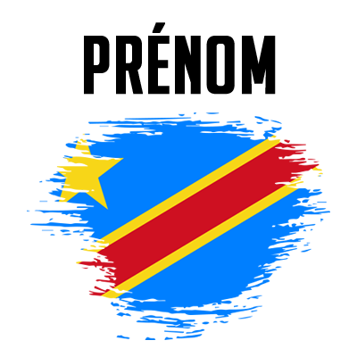 Drapeau effet pinceau République Démocratique du Congo pour personnaliser les accessoires de votre bébé sur bebe-prenom.com.