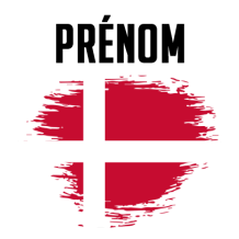 Drapeau effet pinceau Danemark, une touche originale pour les accessoires de votre bébé sur bebe-prenom.com.