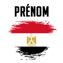 Drapeau effet pinceau Egypte, un accessoire unique pour personnaliser les articles de votre bébé sur bebe-prenom.com.