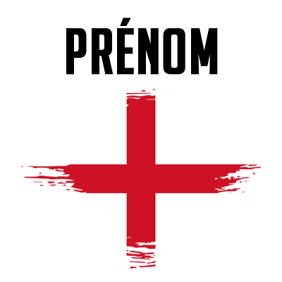 Drapeau effet pinceau Angleterre, idéal pour personnaliser les accessoires de bébé chez bebe-prenom.com.