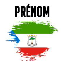 Drapeau effet pinceau Guinée Équatoriale pour personnaliser les accessoires de bébé sur bebe-prenom.com.