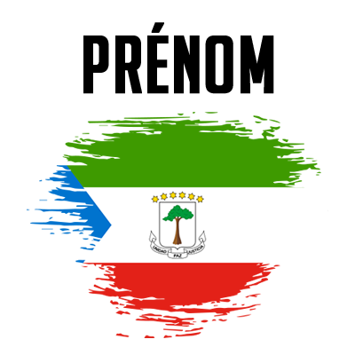 Drapeau effet pinceau Guinée Équatoriale pour personnaliser les accessoires de bébé sur bebe-prenom.com.
