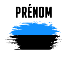 Drapeau effet pinceau Estonie, idéal pour personnaliser les articles de votre bébé. Disponible sur bebe-prenom.com.