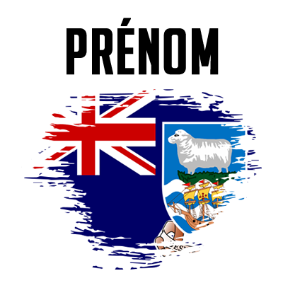 Drapeau effet pinceau des îles Falkland, un design amusant pour les accessoires de bébé sur bebe-prenom.com.