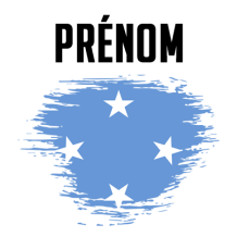 Drapeau effet pinceau États fédérés de Micronésie, idéal pour personnaliser les accessoires de bébé sur bebe-prenom.com.