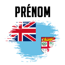 Drapeau effet pinceau Fidji, un motif coloré pour accessoires bébé sur bebe-prenom.com. Idéal pour créations uniques !