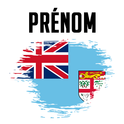 Drapeau effet pinceau Fidji, un motif coloré pour accessoires bébé sur bebe-prenom.com. Idéal pour créations uniques !