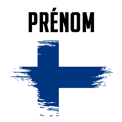 Drapeau effet pinceau Finlande, idéal pour personnaliser les articles de bébé sur bebe-prenom.com.