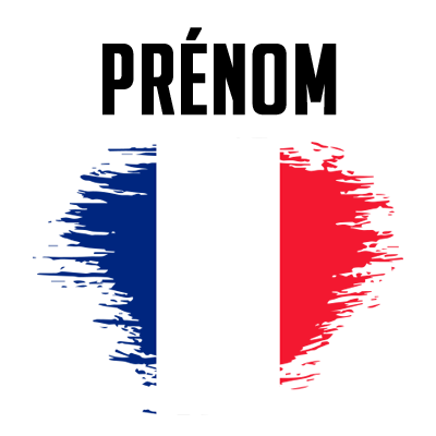 Drapeau effet pinceau France, design adorable pour personnaliser les accessoires de votre bébé sur bebe-prenom.com.