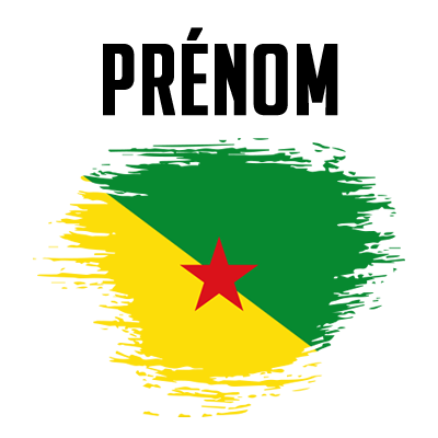 Drapeau effet pinceau Guyane Française, idéal pour personnaliser les vêtements et accessoires de bébé.