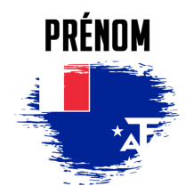 Drapeau effet pinceau Terres australes françaises, parfait pour personnaliser les accessoires de bébé chez bebe-prenom.com.