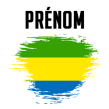 Drapeau effet pinceau Gabon, une touche colorée pour les accessoires bébé chez bebe-prenom.com.