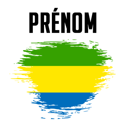 Drapeau effet pinceau Gabon, une touche colorée pour les accessoires bébé chez bebe-prenom.com.