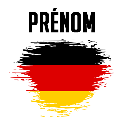 Drapeau effet pinceau Allemagne, parfait pour des articles bébé originaux. Découvrez nos produits sur bebe-prenom.com.