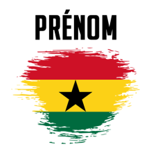 Drapeau effet pinceau Ghana, idéal pour personnaliser les accessoires de bébé avec une touche colorée et unique.