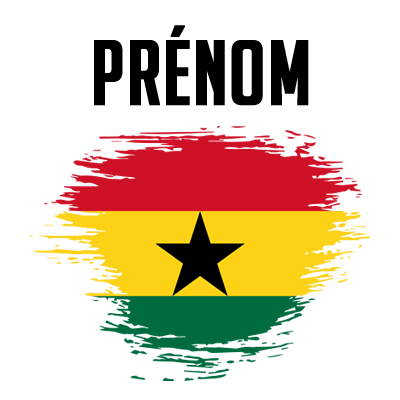 Drapeau effet pinceau Ghana, idéal pour personnaliser les accessoires de bébé avec une touche colorée et unique.