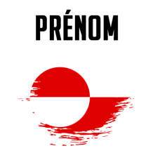 Drapeau effet pinceau Groenland, idéal pour personnaliser les accessoires de bébé sur bebe-prenom.com.