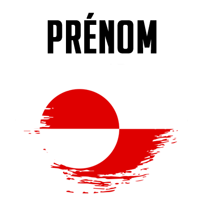 Drapeau effet pinceau Groenland, idéal pour personnaliser les accessoires de bébé sur bebe-prenom.com.