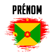 Drapeau effet pinceau Grenade, parfait pour personnaliser les accessoires de votre bébé sur bebe-prenom.com.