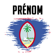 Drapeau effet pinceau Guam, parfait pour personnaliser les accessoires de votre bébé sur bebe-prenom.com.