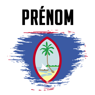 Drapeau effet pinceau Guam, parfait pour personnaliser les accessoires de votre bébé sur bebe-prenom.com.