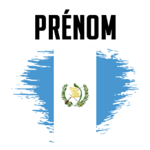 Drapeau effet pinceau Guatemala, idéal pour personnaliser les accessoires de votre bébé sur bebe-prenom.com.