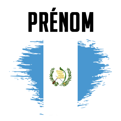 Drapeau effet pinceau Guatemala, idéal pour personnaliser les accessoires de votre bébé sur bebe-prenom.com.