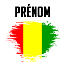 Drapeau effet pinceau Guinée Bissau, idéal pour personnaliser les accessoires de bébé sur bebe-prenom.com.