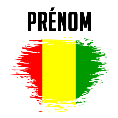 Drapeau effet pinceau Guinée Bissau, idéal pour personnaliser les accessoires de bébé sur bebe-prenom.com.