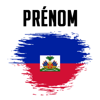 Drapeau effet pinceau Haïti, idéal pour personnaliser les accessoires de bébé avec style et originalité. Disponibles sur bebe-pr