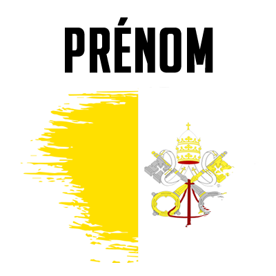 Drapeau effet pinceau Saint-Siège, parfait pour personnaliser les accessoires de votre bébé sur bebe-prenom.com.
