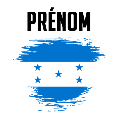 Drapeau effet pinceau Honduras, idéal pour personnaliser les articles de bébé comme tétines et bavoirs sur bebe-prenom.com.