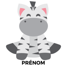 Peluche Zébre style 3, doux et coloré, parfait pour accompagner votre bébé dans ses rêves. Disponible sur bebe-prenom.com.