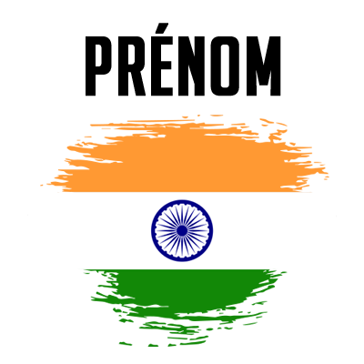 Drapeau effet pinceau Inde, idéal pour personnaliser les articles de bébé sur bebe-prenom.com.