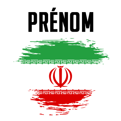 Drapeau effet pinceau L\'Iran pour décorations et créations uniques pour bébé sur bebe-prenom.com.