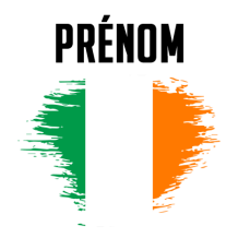 Drapeau effet pinceau Irlande, parfait pour personnaliser les accessoires de bébé. Idéal pour un style unique et coloré.