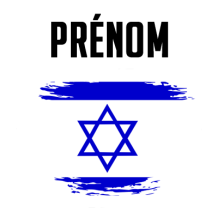 Drapeau effet pinceau Israël pour personnaliser les accessoires de bébé sur bebe-prenom.com.