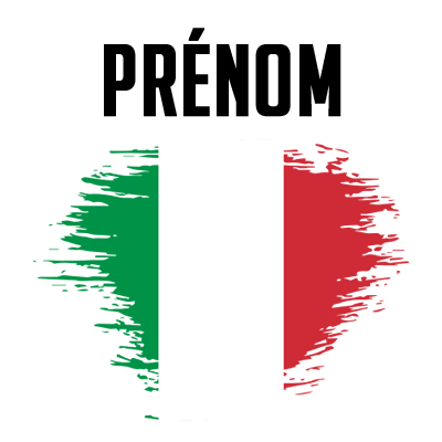 Drapeau effet pinceau Italie, parfait pour personnaliser les accessoires de bébé sur bebe-prenom.com.